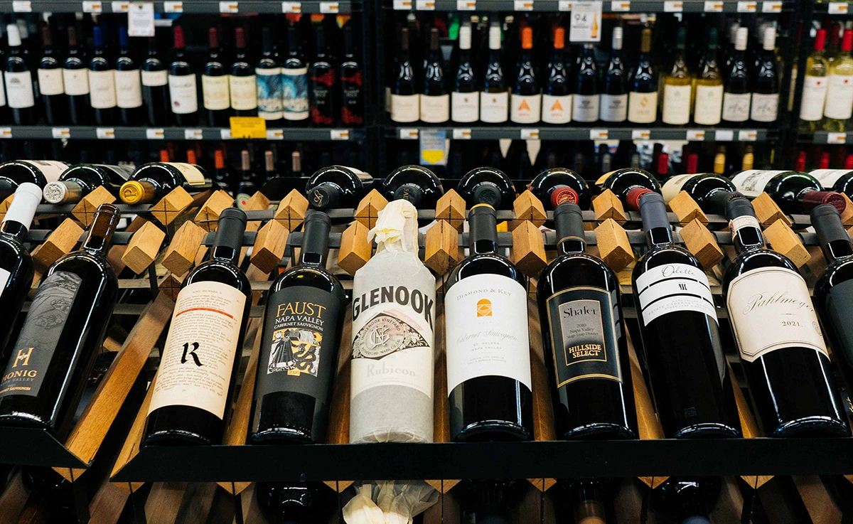 The wine department at Browns Valley Market stocked full of the best Napa Valley Wines you can buy at the Grocery Store